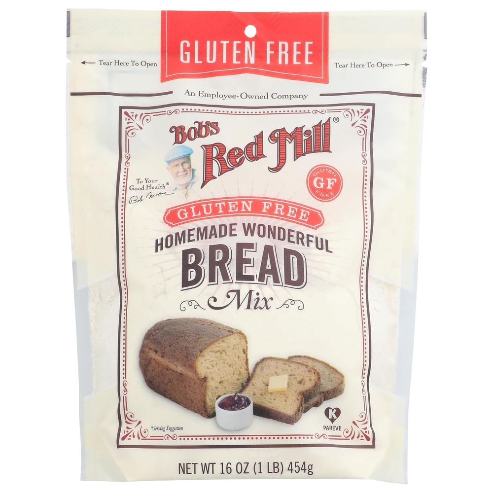 image:imageBobs Red Mill Gluten Free Homemade Wonderful Bread Mix 16oz Pack of 4  Gluten Free Kosher16 Ounce Pack of 1