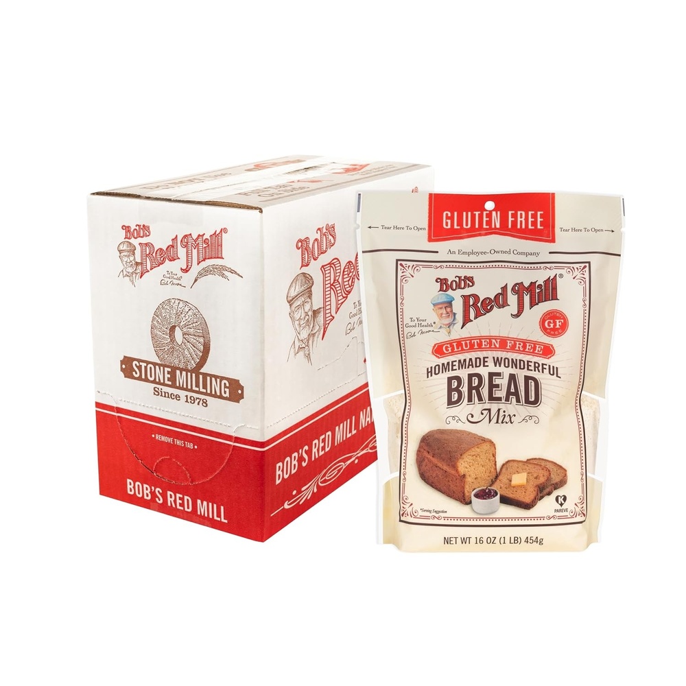 image:imageBobs Red Mill Gluten Free Homemade Wonderful Bread Mix 16oz Pack of 4  Gluten Free Kosher16 Ounce Pack of 4