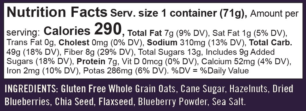 image:imageBobs Red Mill Apple Cinnamon Gluten Free Oatmeal Cup 12 CountBlueberry Hazelnut