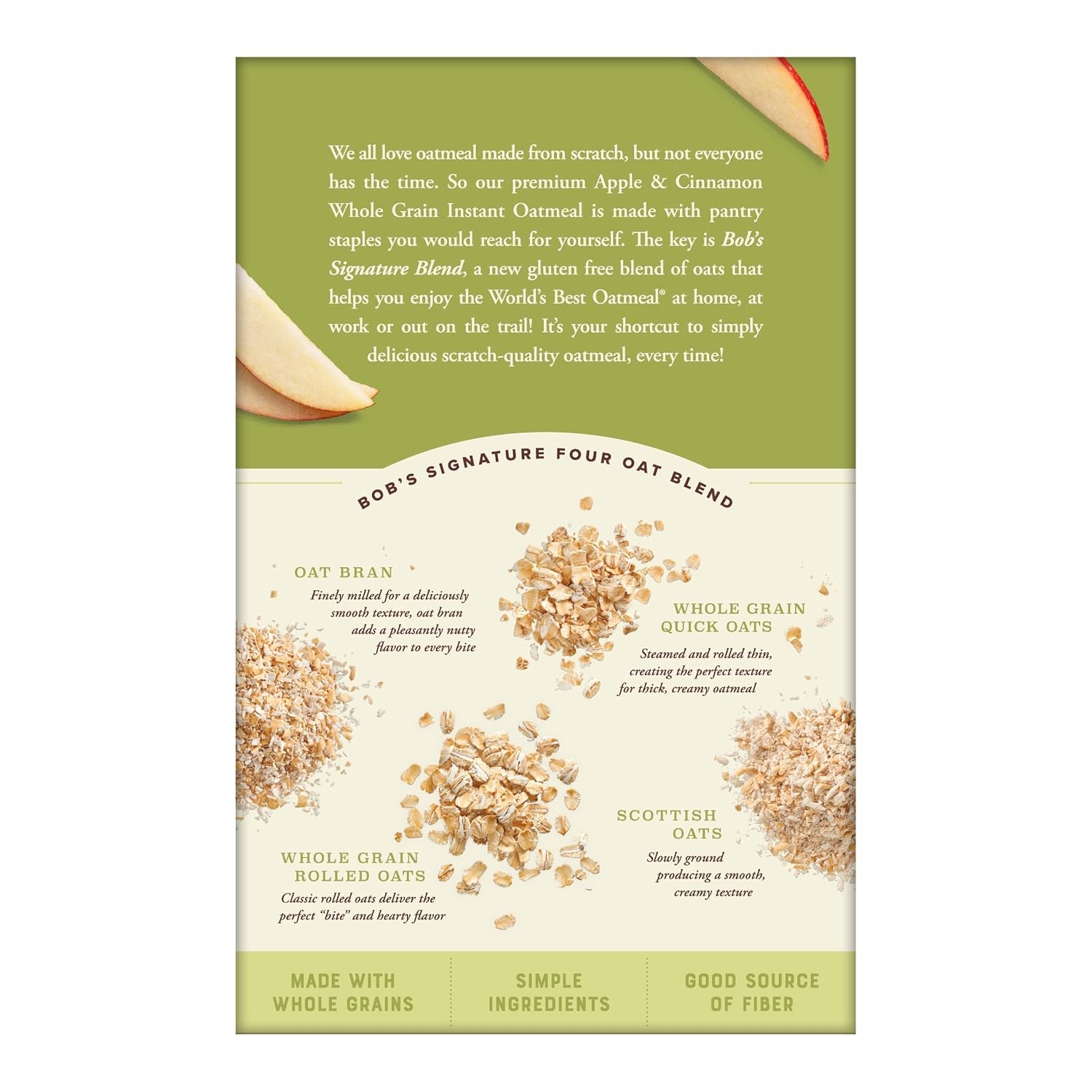image:imageBobs Red Mill Apple Cinnamon Instant Oatmeal Packets 6 packetsApple Cinnamon