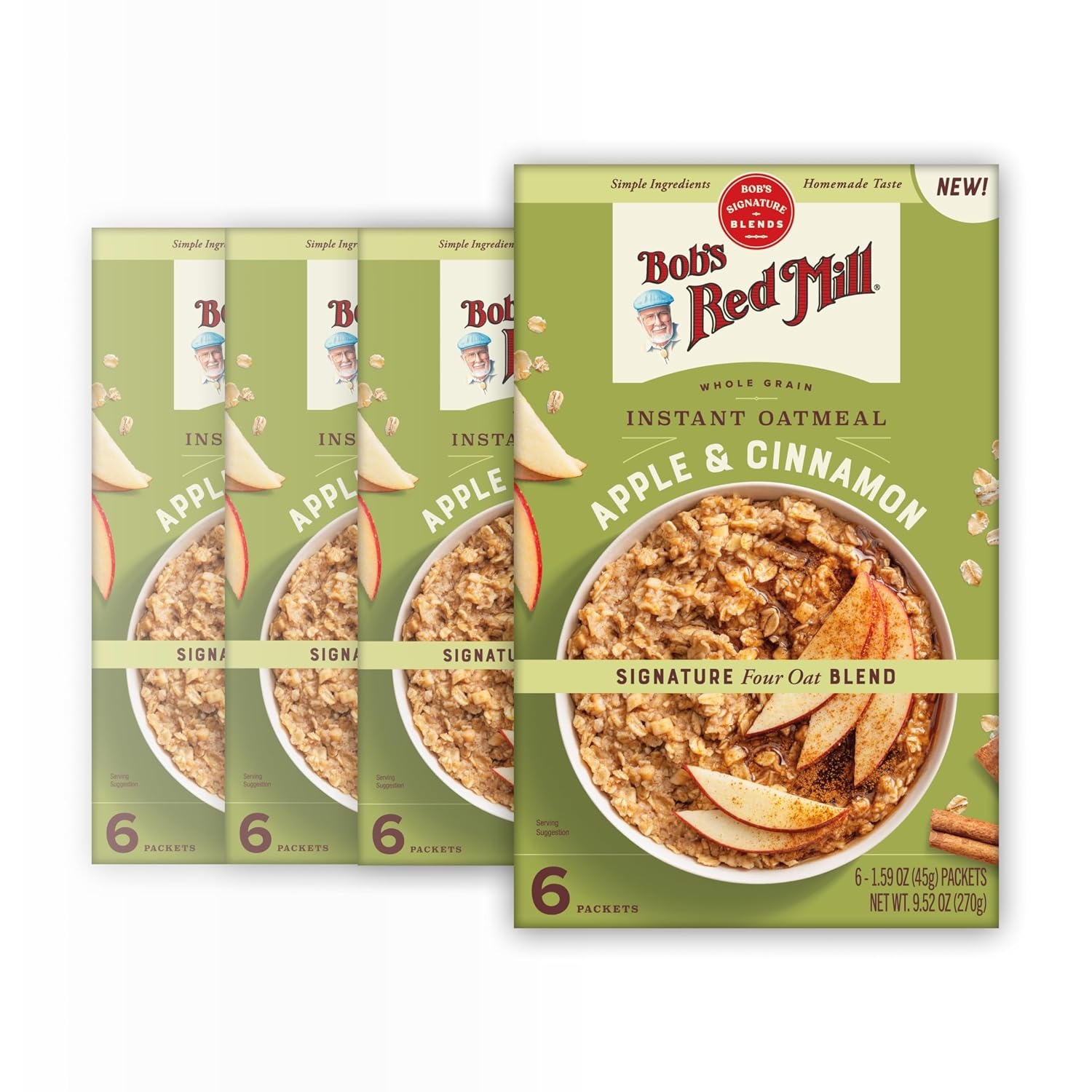 image:imageBobs Red Mill Apple Cinnamon Instant Oatmeal Packets 6 packetsApple Cinnamon