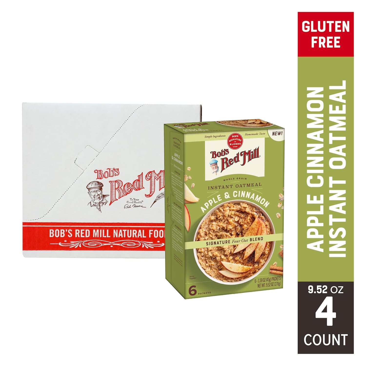 image:imageBobs Red Mill Apple Cinnamon Instant Oatmeal Packets 6 packetsApple Cinnamon