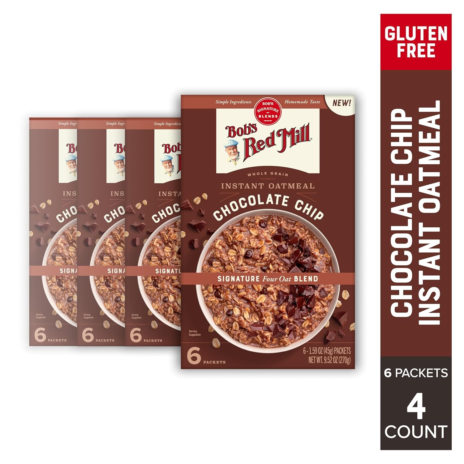 image:imageBobs Red Mill Apple Cinnamon Instant Oatmeal Packets 6 packetsChocolate Chip