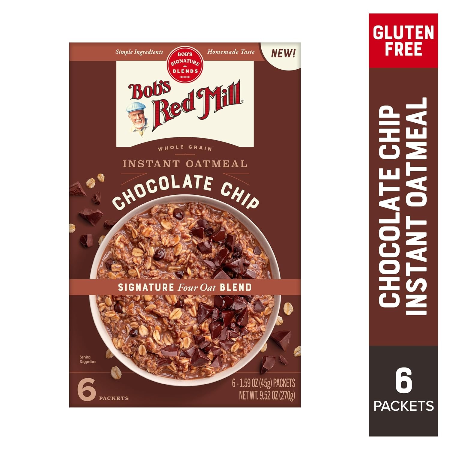 image:imageBobs Red Mill Apple Cinnamon Instant Oatmeal Packets 6 packetsChocolate Chip