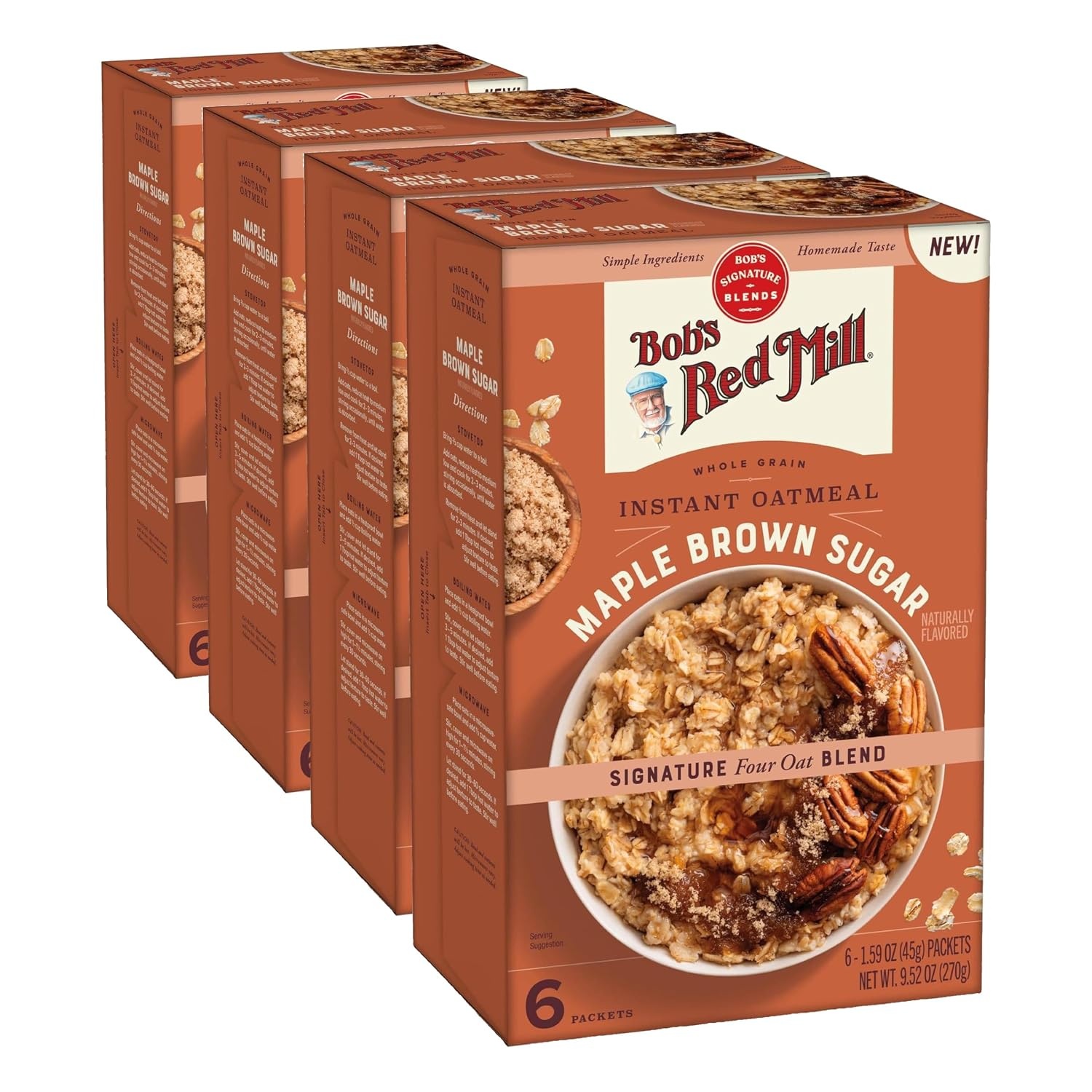 image:imageBobs Red Mill Apple Cinnamon Instant Oatmeal Packets 6 packetsMaple Brown Sugar