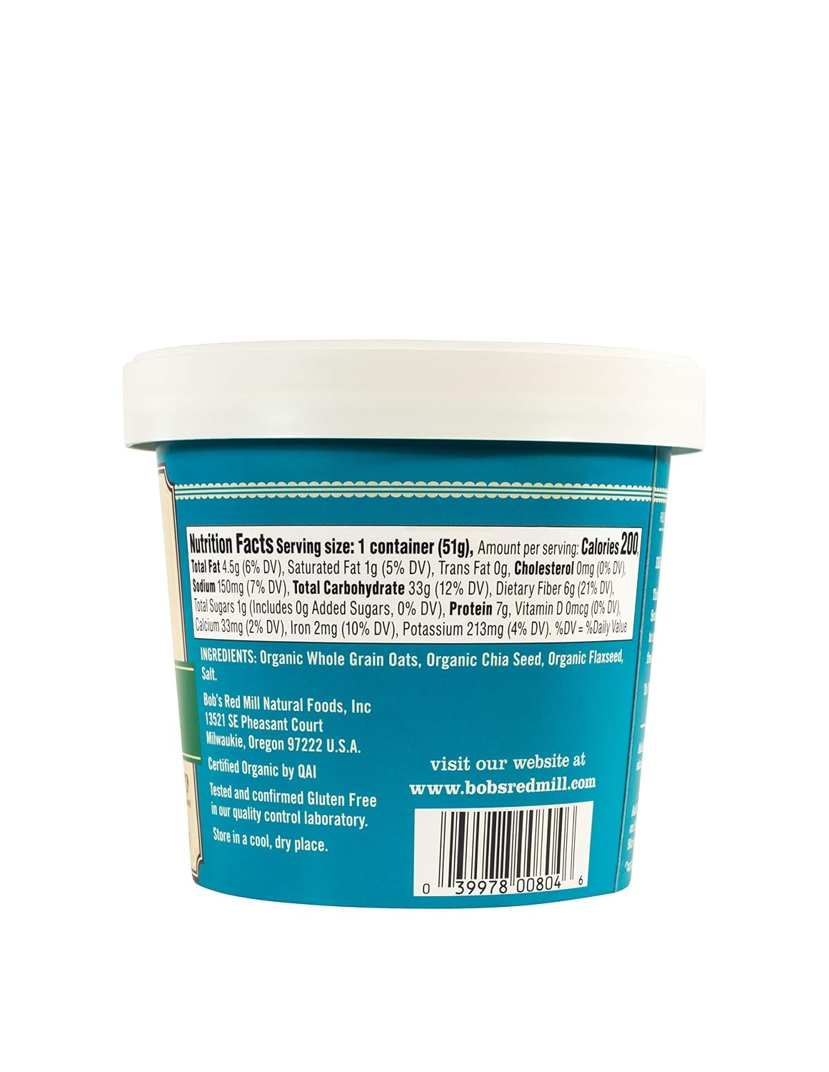 image:imageBobs Red Mill Classic Organic Gluten Free Oatmeal Cup 12 Count