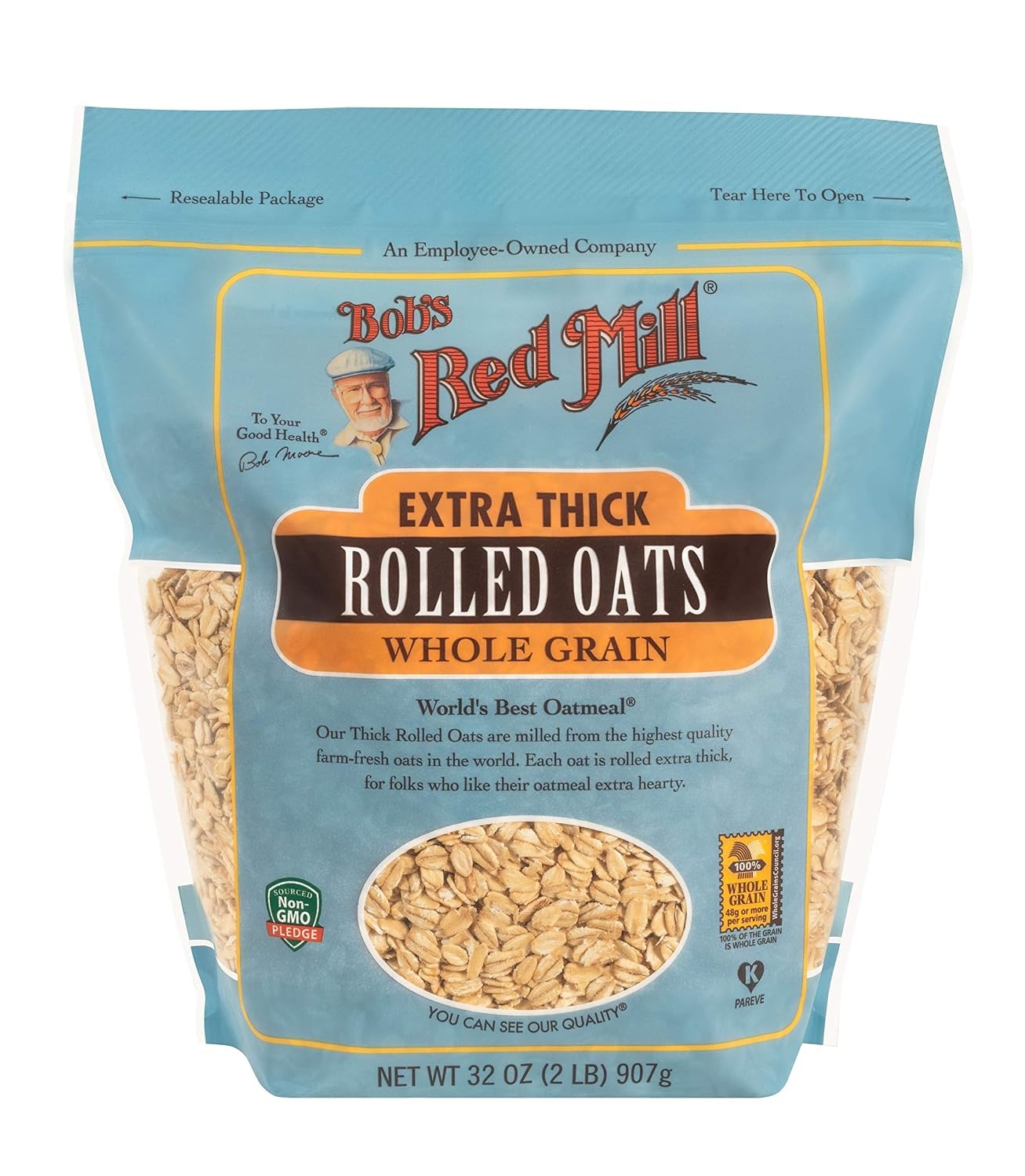 image:imageBobs Red Mill Extra Thick Rolled Oats 16 Ounce Pack of 4 Non GMO Whole Grain Vegan Kosher315 Ounce Pack of 4