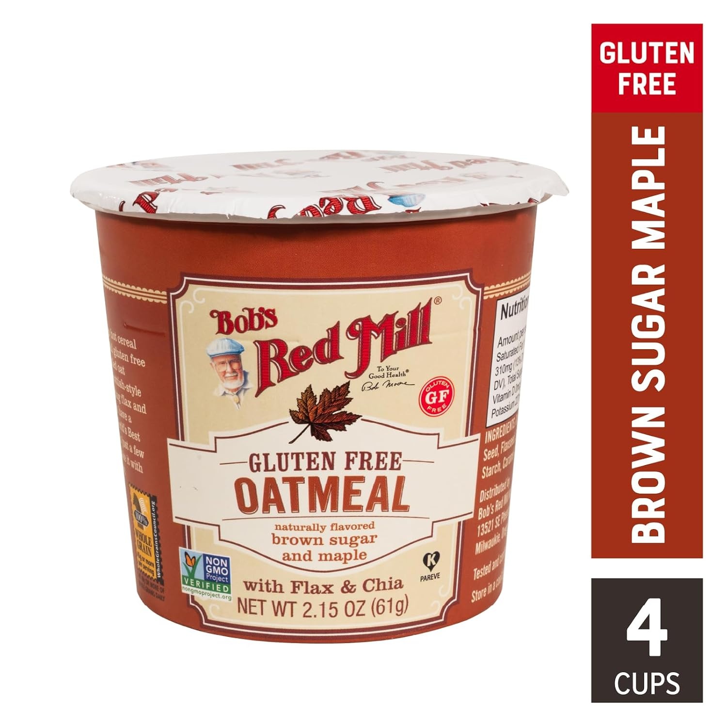 image:imageBobs Red Mill Oatmeal Cup Variety Pack Classic Maple Apple 1 cup Pack of 12 Non GMO Whole Grain Kosher