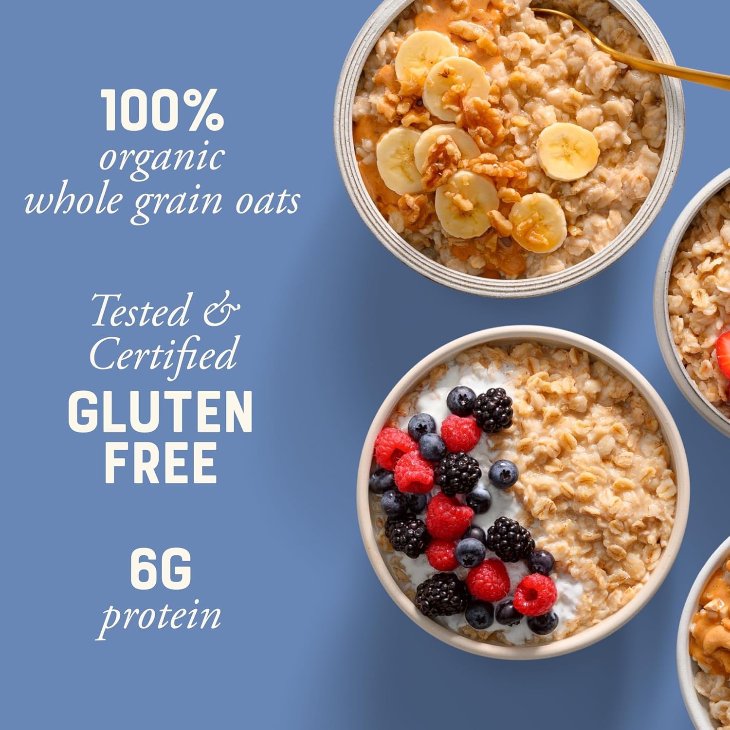 image:imageBobs Red Mill Organic Gluten Free Old Fashioned Rolled Oats 32oz 4 PackOld Fashioned Whole Grain