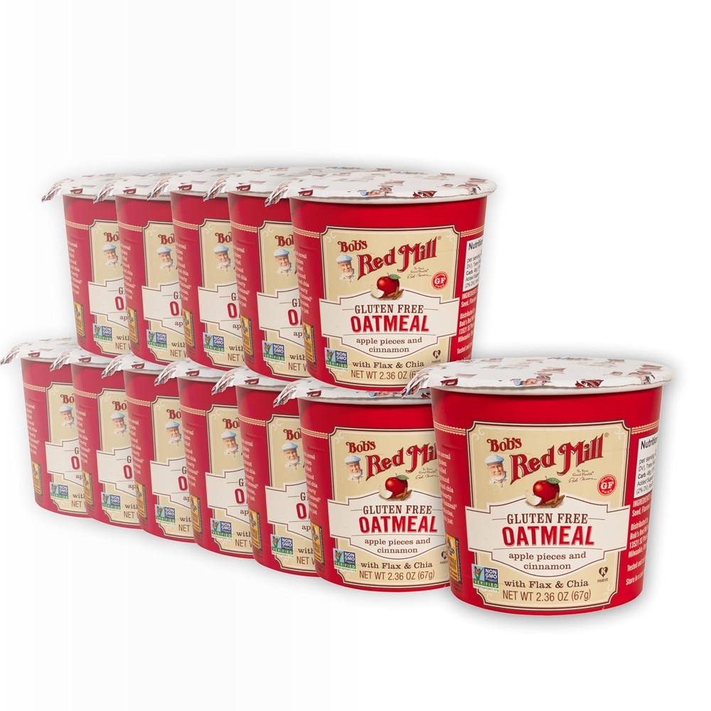 image:imageBobs Red Mill Apple Cinnamon Gluten Free Oatmeal Cup 12 CountApple  Cinnamon