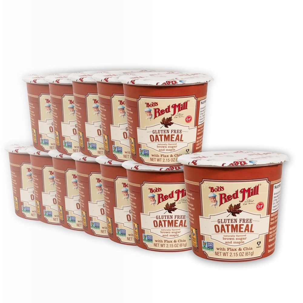 image:imageBobs Red Mill Apple Cinnamon Gluten Free Oatmeal Cup 12 CountBrown Sugar Maple