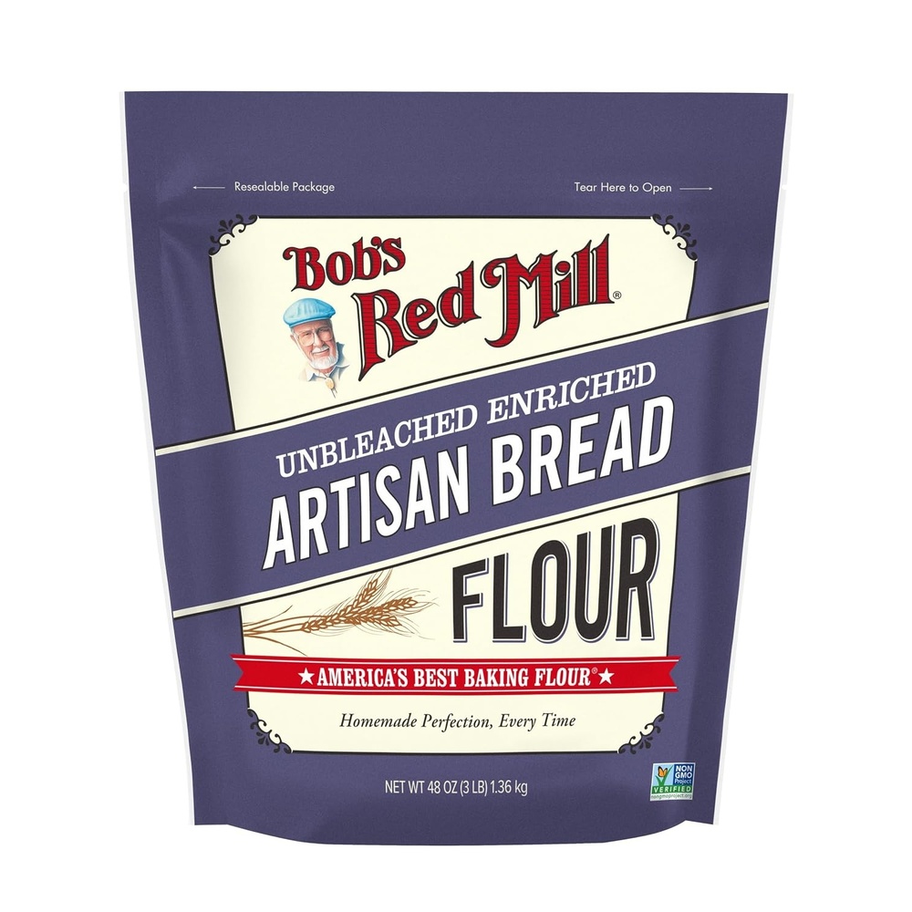 image:imageBobs Red Mill Artisan Bread Flour 3 Pound Pack of 4  Unbleached Unbromated NonGMO VeganArtisan Bread Flour