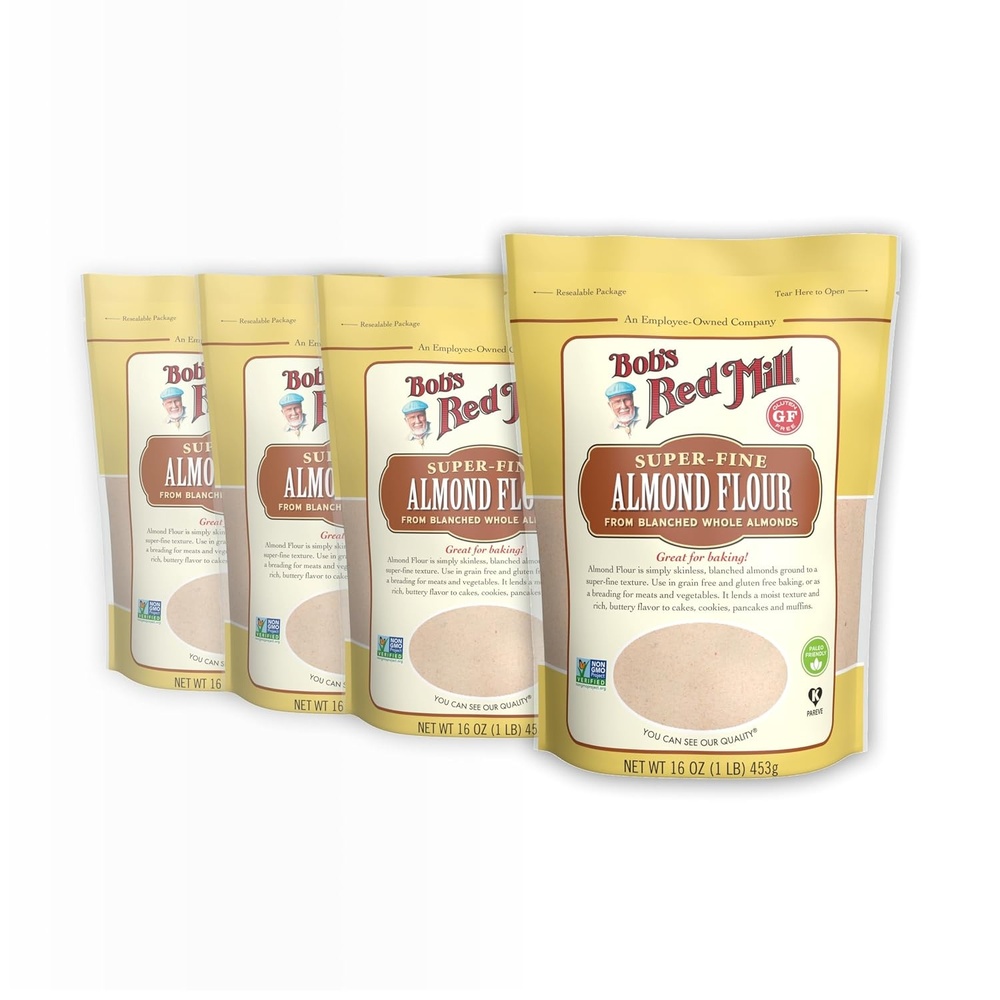 image:imageBobs Red Mill Blanched Almond Flour Finely Sifted  1 Pound Pack of 4  NonGMO Gluten Free Paleo Vegan Keto Friendly16 Ounce Pack of 4