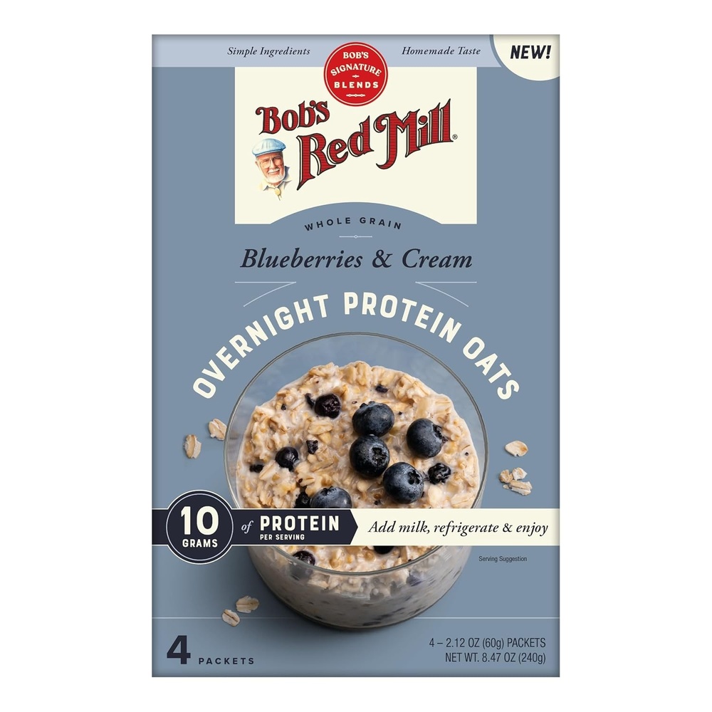 image:imageBobs Red Mill Chocolate Hazelnut Overnight Protein Oat Packets 16 ctBlueberries  Cream