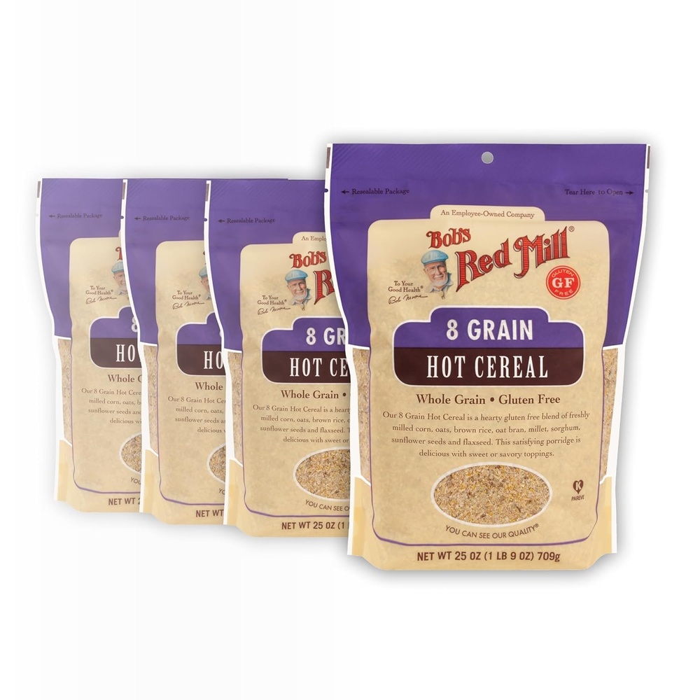 image:imageBobs Red Mill Gluten Free 8 Grain Hot Cereal 25oz Pack of 4  Gluten Free Vegan Kosher