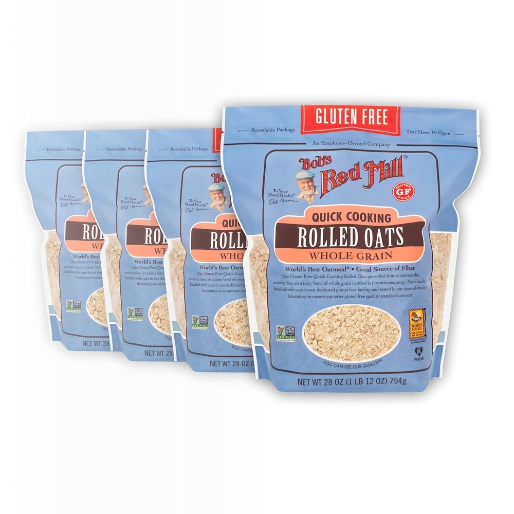 image:imageBobs Red Mill Gluten Free Quick Cooking Rolled Oats 28oz 4 Pack