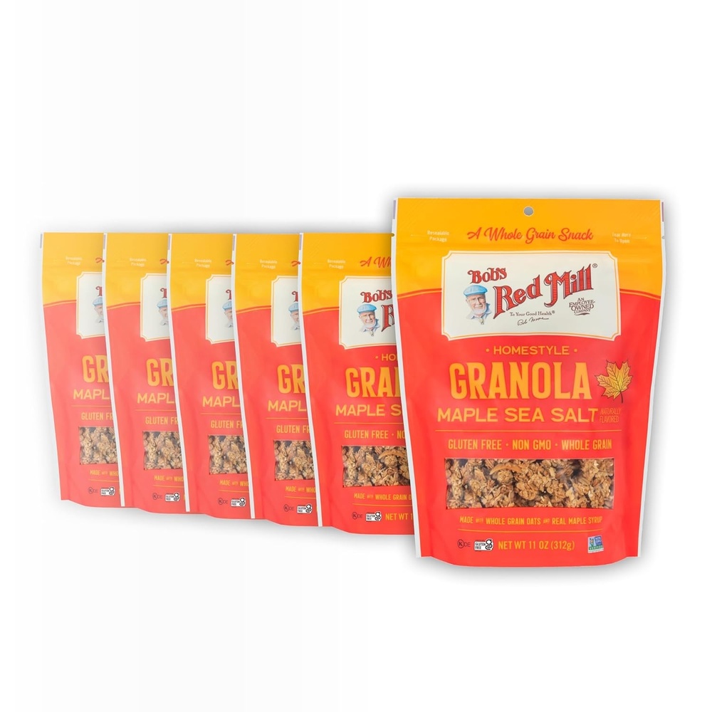 image:imageBobs Red Mill Maple Sea Salt Homestyle Granola 11 Ounce Bag Pack of 6 Certified Gluten Free NonGMO Whole Grain