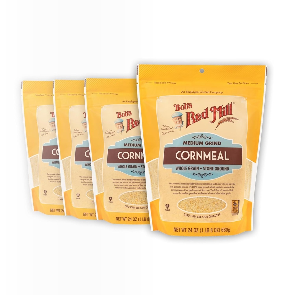 image:imageBobs Red Mill Medium Grind Cornmeal 24oz Pack of 4  Whole Grain Vegan Kosher96 Ounce Pack of 1
