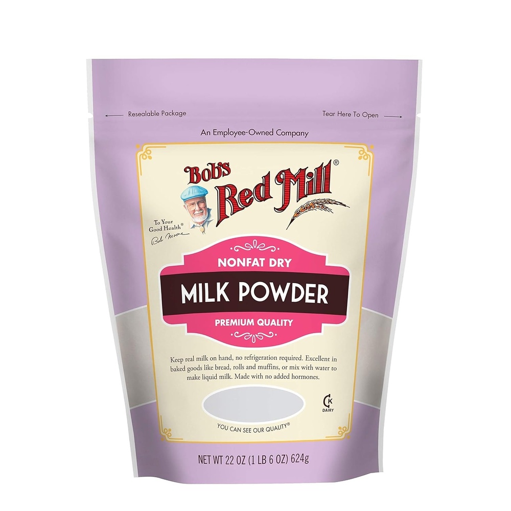 image:imageBobs Red Mill NonFat Dry Milk Powder 22oz Pack of 4  Makes 26 Cups per Bag Made in USA Unflavored Kosherdry milk powder