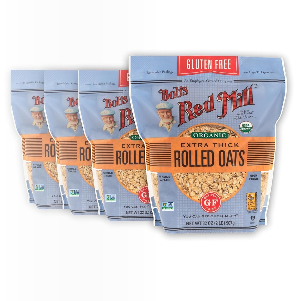 image:imageBobs Red Mill Organic Gluten Free Extra Thick Rolled Oats 32oz 4 Pack