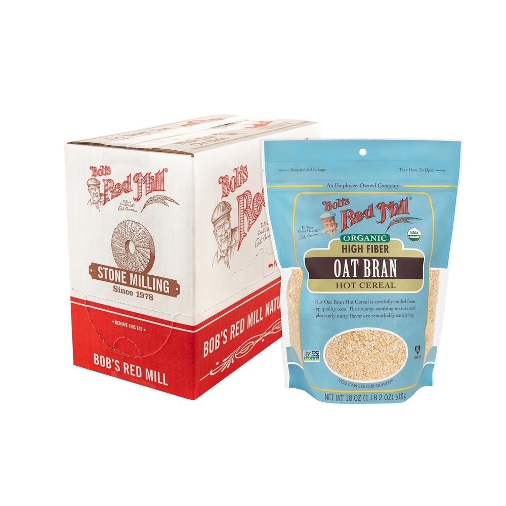 image:imageBobs Red Mill Organic Oat Bran 18oz Pack of 4  Non GMO Vegan Kosher