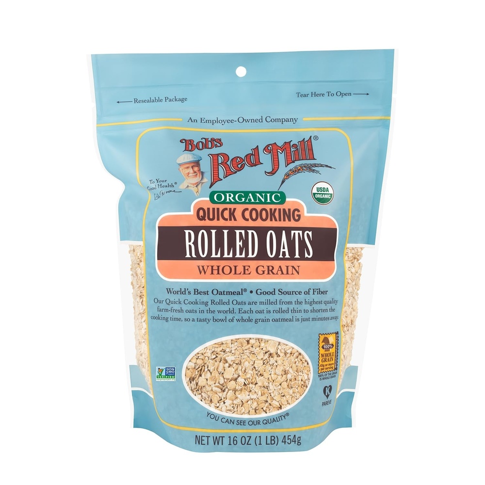 image:imageBobs Red Mill Organic Quick Cooking Rolled Oats 32oz Pack of 4  Organic Non GMO Whole Grain Vegan KosherOG Quick