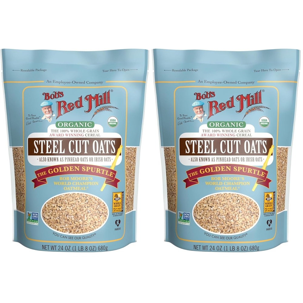 image:imageBobs Red Mill Organic Steel Cut Oats 24oz 4 Pack24 Ounce Pack of 2