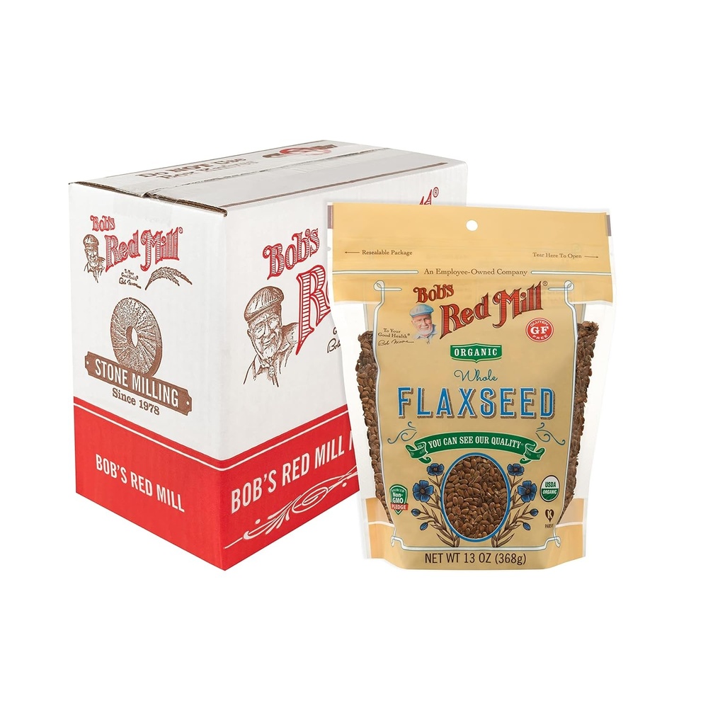 image:imageBobs Red Mill Organic Whole Brown Flaxseeds  13 oz Pack of 4 Gluten Free Raw Non GMO Sproutable Keto Friendly Paleo13 Ounce Pack of 4