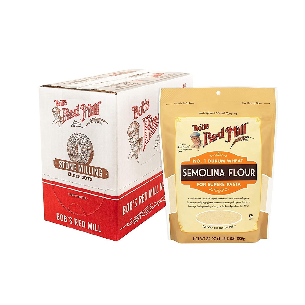 image:imageBobs Red Mill Semolina Pasta Flour 24oz Pack of 4  Vegan Kosher24 Ounce Pack of 1