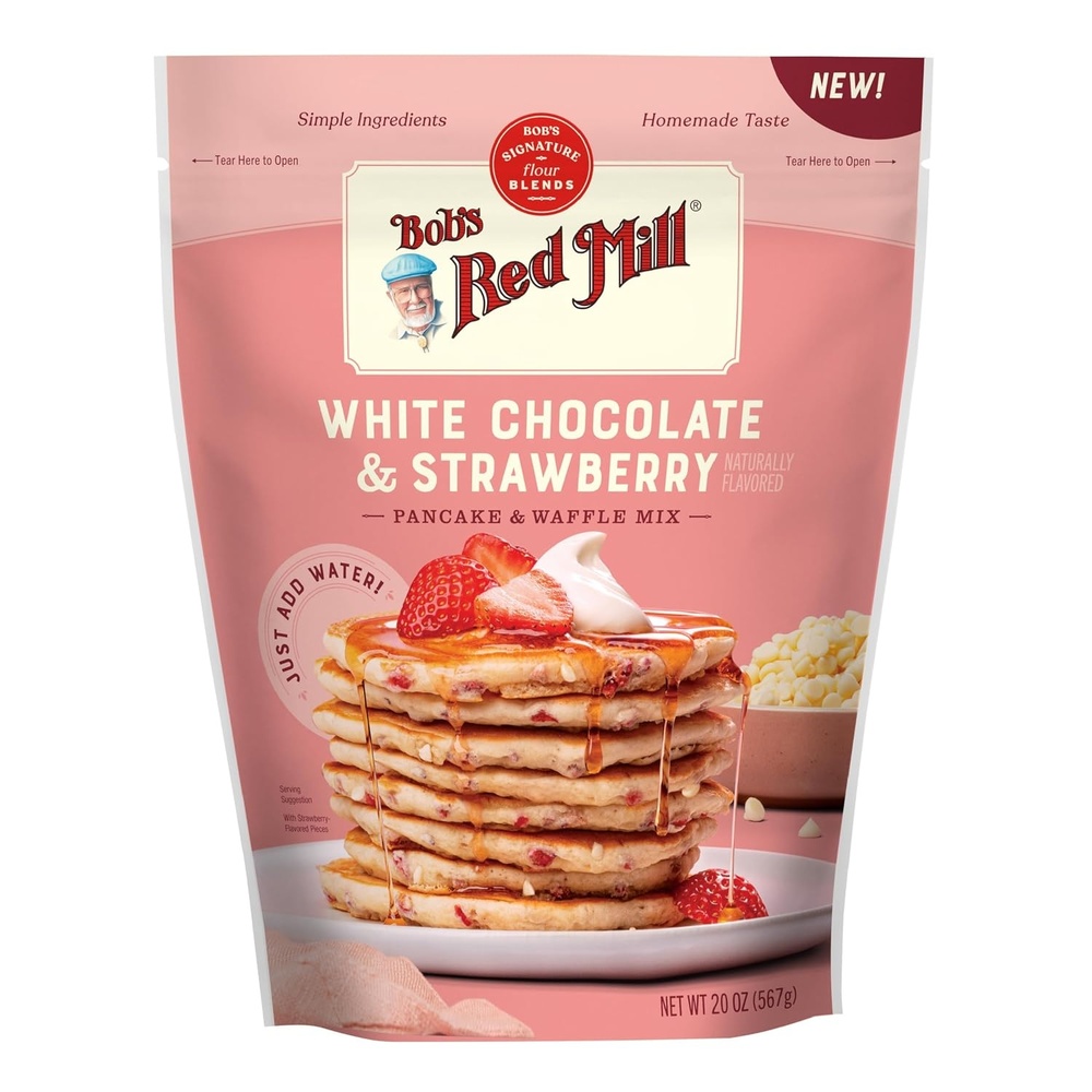 image:imageBobs Red Mill White Chocolate amp Strawberry PancakeWaffle Mix 20 Ounce Pack of 1  Just Add Water Makes 3240 Pancakes per BagWhite Chocolate Strawberry