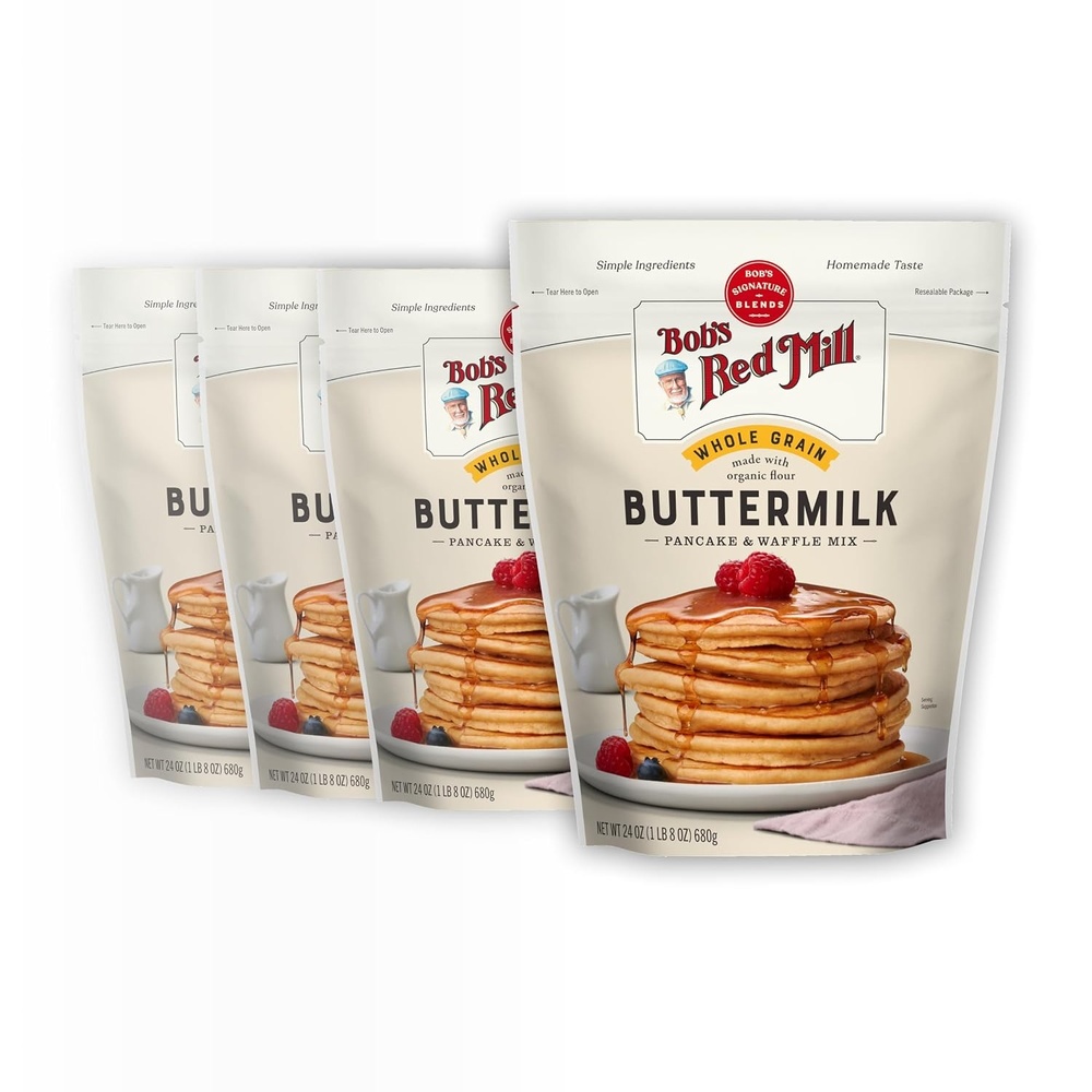 image:imageBobs Red Mill Whole Grain Buttermilk Pancake amp Waffle Mix 24oz24 Ounce Pack of 4