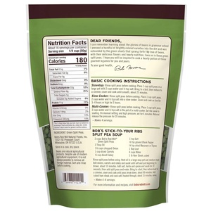 Bobs Red Mill Green Split Peas, 29 Ounce – 4 per case.