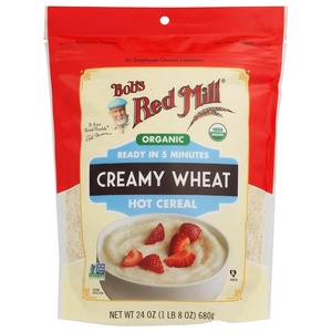 Bob’s Red Mill Organic Creamy Wheat Hot Cereal, 24oz (Pack of 4) – Organic, Non GMO, Gluten Free, Whole Grain, Vegan, Kosher(24 Ounce (Pack of 1))