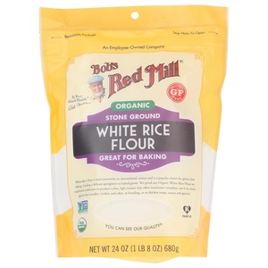 Bob’s Red Mill Organic White Rice Flour, 24oz (Pack of 4) – Non GMO, Vegan, Kosher(24 Ounce (Pack of 1))