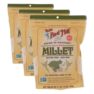 Bob’s Red Mill Whole Grain Millet, 28oz (Pack of 4) – Gluten Free, Whole Grain, Vegan, Kosher(1.75 Pound (Pack of 3))